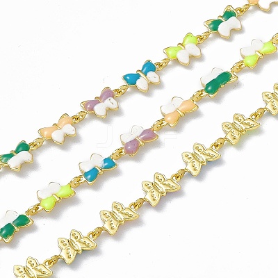 Enamel Butterfly Link Chains CHC-F015-01G-1