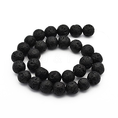 Natural Lava Rock Round Bead Strands G-M169-14mm-03-1