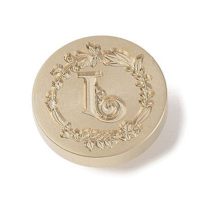 Golden Tone Wax Seal Brass Stamp Head DIY-B079-01G-J-1