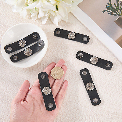 6Pcs PU Leather with Alloy Scarf Clips FIND-CL0001-84B-1