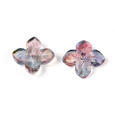 Baking Paint Transparent Glass Bead Caps DGLA-N014-04F-1