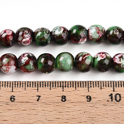Baking Paint Glass Beads Strands X-DGLA-N003-8mm-A09-1