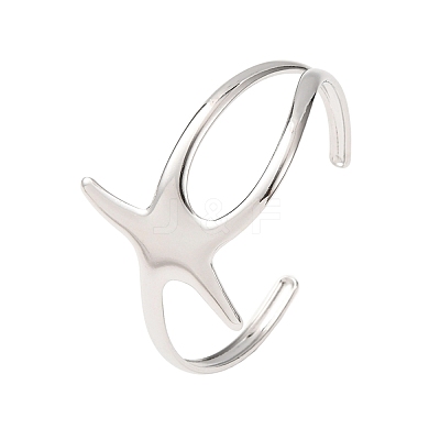 Ocean 304 Stainless Steel Starfish Open Cuff Bangles for Women SA-CBABC9E-04P-1