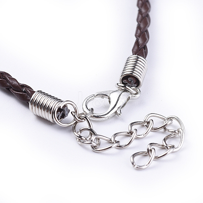 Trendy Braided Imitation Leather Necklace Making X-NJEW-S105-002-1