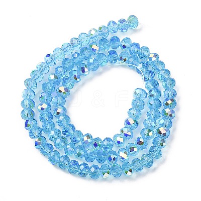 Electroplate Transparent Glass Beads Strands EGLA-A046-01B-16-1