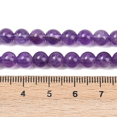 Natural Amethyst Beads Strands G-A274-C01-6mm-03-1
