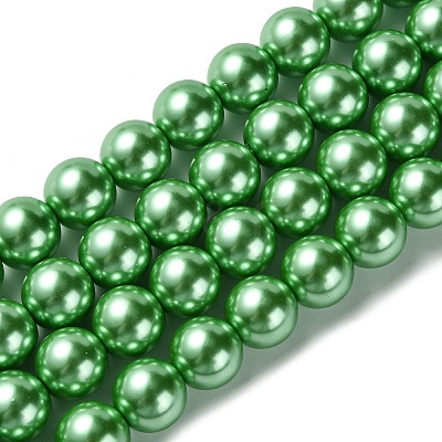 Electroplate Glass Pearl Beads Strands HY-F001-14mm-02-1