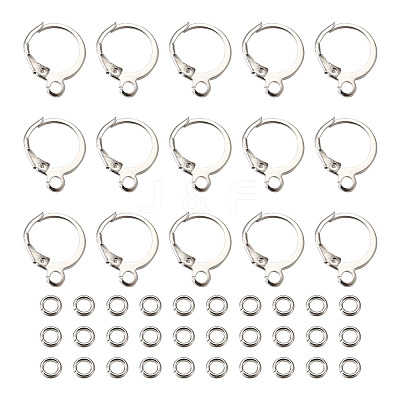 Brass Huggie Hoop Earring Findings & Open Jump Rings KK-TA0007-84A-P-1