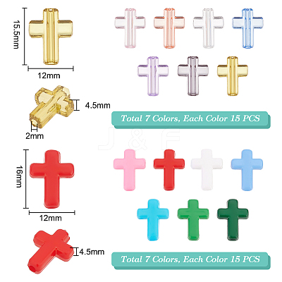 DIY Cross Beads Jewelry Making Finding Kit DIY-PH0021-24-1