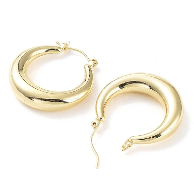 Brass Hoop Earrings for Women EJEW-D086-02G-1