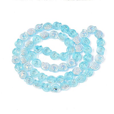 Electroplate Transparent Glass Beads Strands EGLA-Q136-02A-10-1