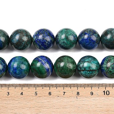 Natural Chrysocolla and Lapis Lazuli Beads Strands G-L648-A12-16mm-1