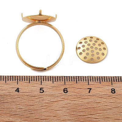 Brass Adjustable Ring Findings KK-K382-15B-G-1