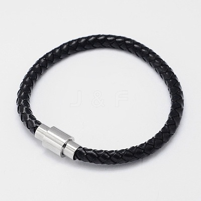 Braided Leather Cord Bracelets BJEW-I199-07-1