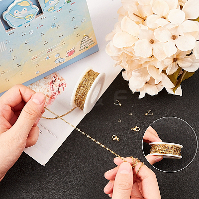 DIY 304 Stainless Steel Necklace Making Kits DIY-UN0001-85-1
