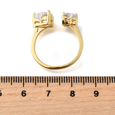 Brass Micro Pave Cubic Zirconia Cuff Rings for Women RJEW-F181-10G-01-1