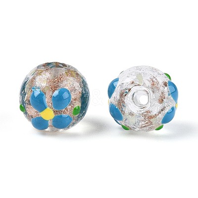 Luminous Handmade Gold Sand Lampwork Beads LAMP-N035-04B-1