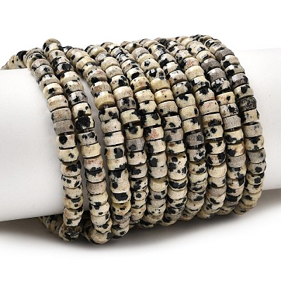 Natural Dalmatian Jasper Heishi Beads Strands G-A299-A12-01-1