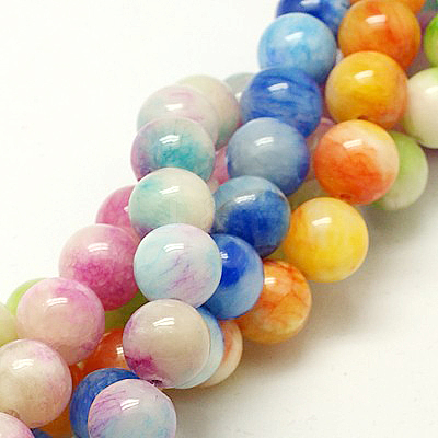 Natural Persian Jade Beads Strands G-H1625-8mm-M-1