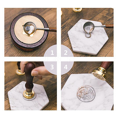 Brass Wax Seal Stamp AJEW-CP0002-05-90-05-1