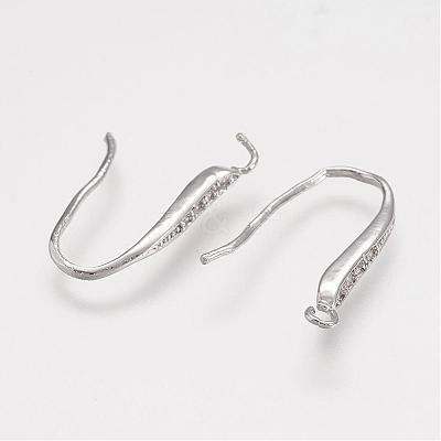 Brass Micro Pave Cubic Zirconia Stud Earring Findings ZIRC-F052-26P-1