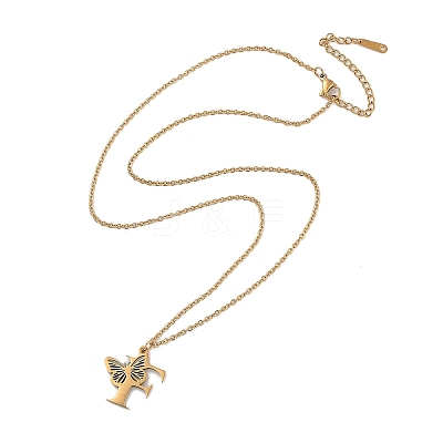 PVD Vacuum Plating 201 Stainless Steel Necklaces NJEW-R267-01F-G-1