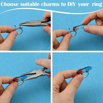 Alloy Finger Ring Prong Settings X-PALLOY-K143-18P-1