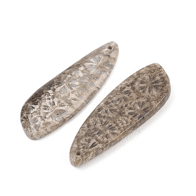 Natural Fossil Coral Pendants G-B187-01C-04-1