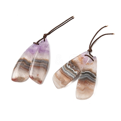 Natural Amethyst Lace Agate Pendants G-S398-03J-1
