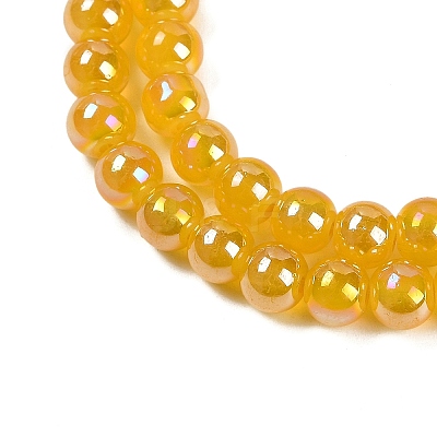 Baking Paint Electroplate Glass Beads Strands GLAA-G120-01H-1