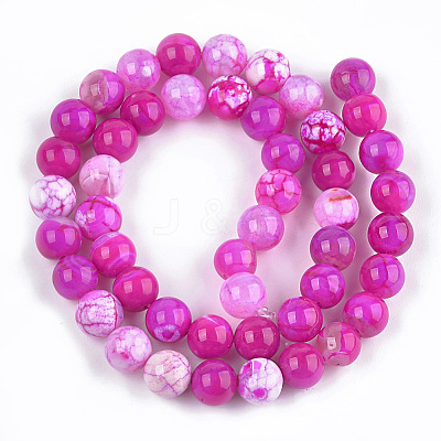 Dyed Natural Agate Beads Strands G-T109-6mm-05-1