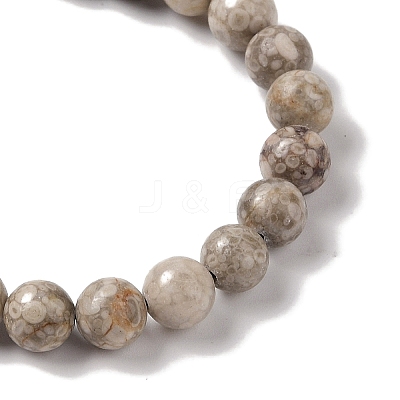 8mm Round Natural Maifanite Braided Bead Bracelets BJEW-C067-01B-06-1