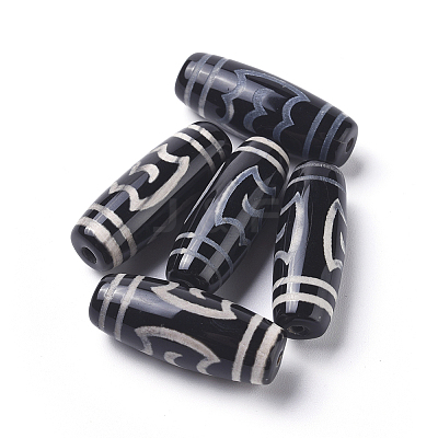 Tibetan Style Roc/Peng Pattern dZi Beads TDZI-D008-14-1