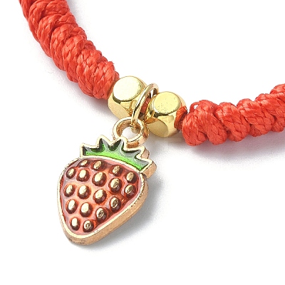 Alloy Enamel Fruit Charm Bracelet BJEW-JB09848-1