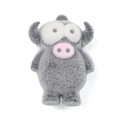 Animal Theme Flocking Silicone Pendants SIL-C012-03D-1