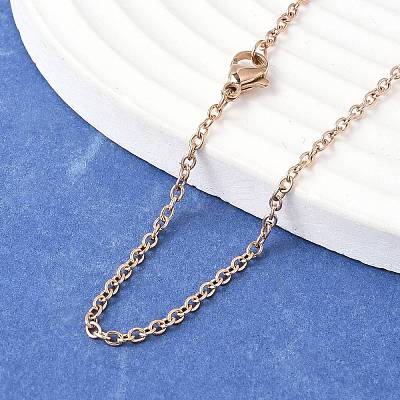 304 Stainless Steel Cable Chains Necklace Making X-STAS-P045-01RG-1