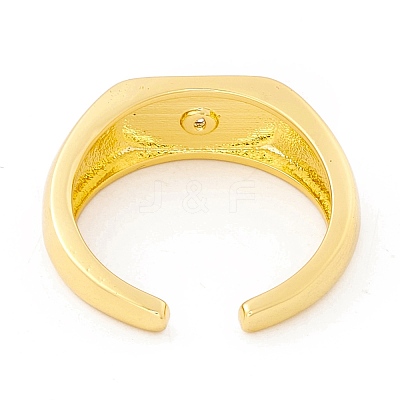 Clear Cubic Zirconia Star Signet Open Cuff Ring RJEW-I083-08G-1