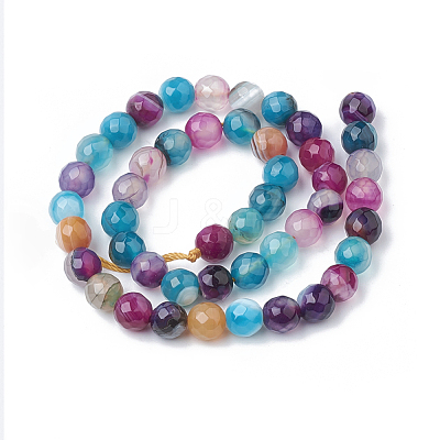 Natural Striped Agate/Banded Agate Beads Strands G-S281-51L-8mm-1