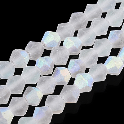 Imitate Austrian Crystal Bicone Frosted Glass Beads Strands EGLA-A039-T4mm-MB13-1
