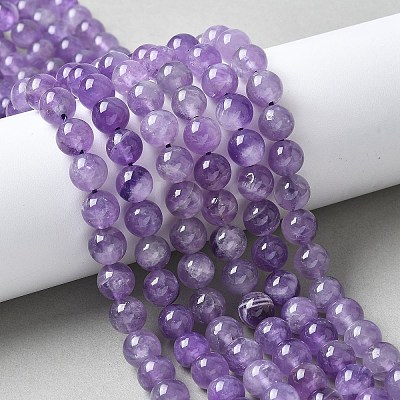 Natural Amethyst Beads Strands G-M445-8MM-01A-1