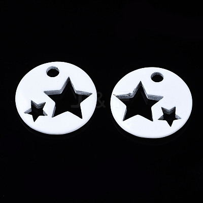 Spray Painted Brass Charms X-KK-Q252-003J-1