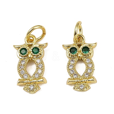 Brass Micro Pave Cubic Zirconia Pendants KK-I358-036G-1