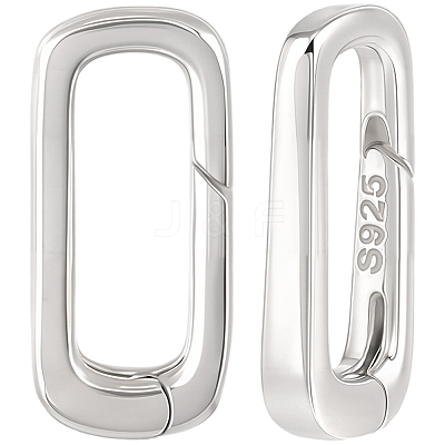 925 Sterling Silver Spring Gate Rings with Double Sided Suede Fabric Silver Polishing Cloth STER-BBC0009-26-1