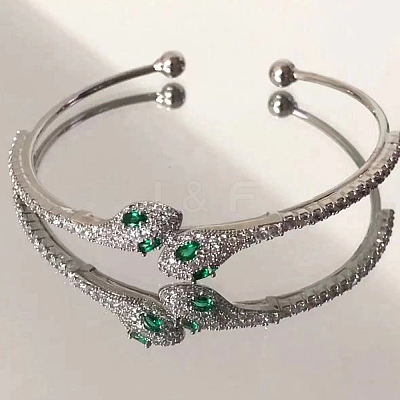 Aloy Rhinestone Cuff Bangles LS-BJEW-H206-03P-1
