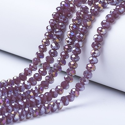 Electroplate Glass Beads Strands EGLA-A034-J6mm-B-1