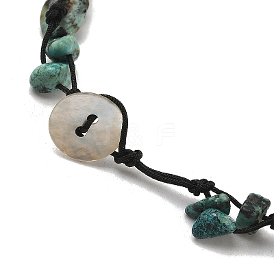 Chip Natural African Turquoise(Jasper) Beaded Anklets AJEW-PH01371-04-1