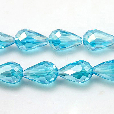 Electroplate Glass Beads Strands EGLA-D015-15x10mm-M-1