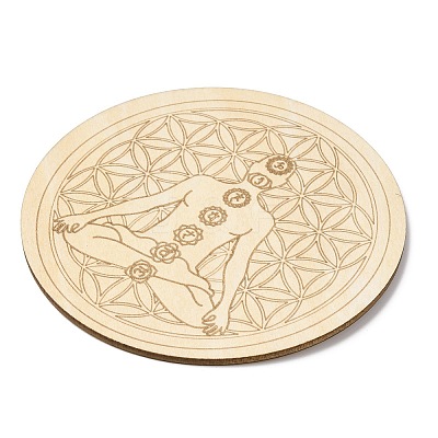 Sacred Geometric Wooden Grid DJEW-F028-01C-1