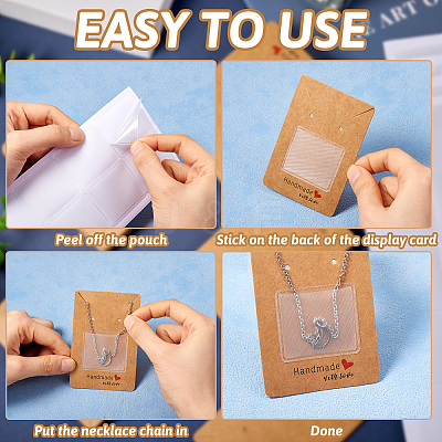100Pcs Ractangle Kraft Paper Necklace Earring Display Cards AJEW-TA0001-26B-1