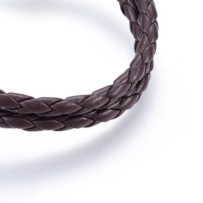 Braided Leather Cord Multi-strand Bracelets BJEW-F347-05A-1
